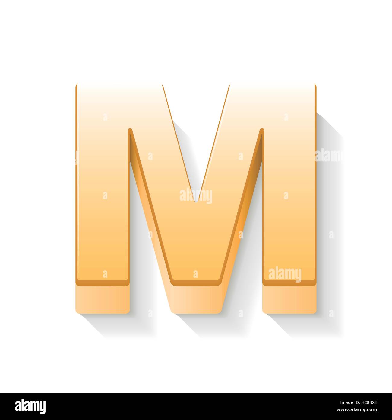 3d golden letter M isolated white background Stock Vector Image & Art ...