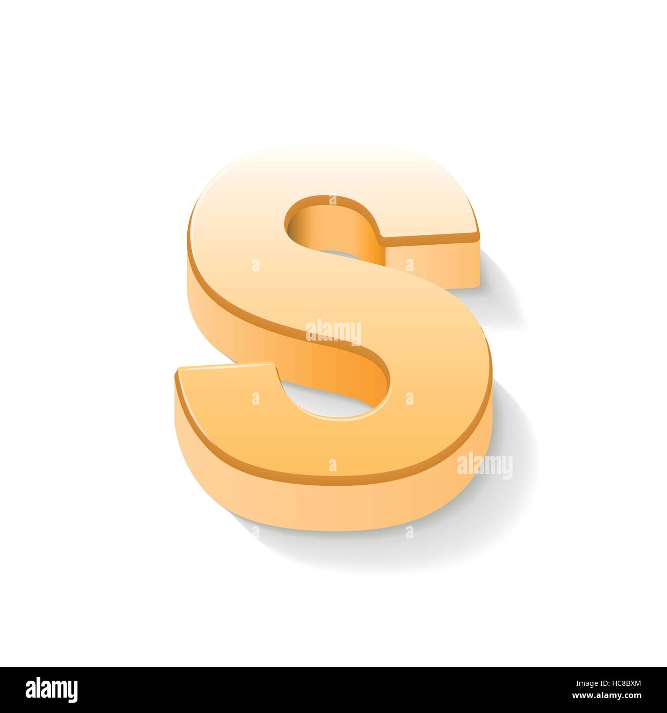3d golden letter S isolated white background Stock Vector Image & Art ...