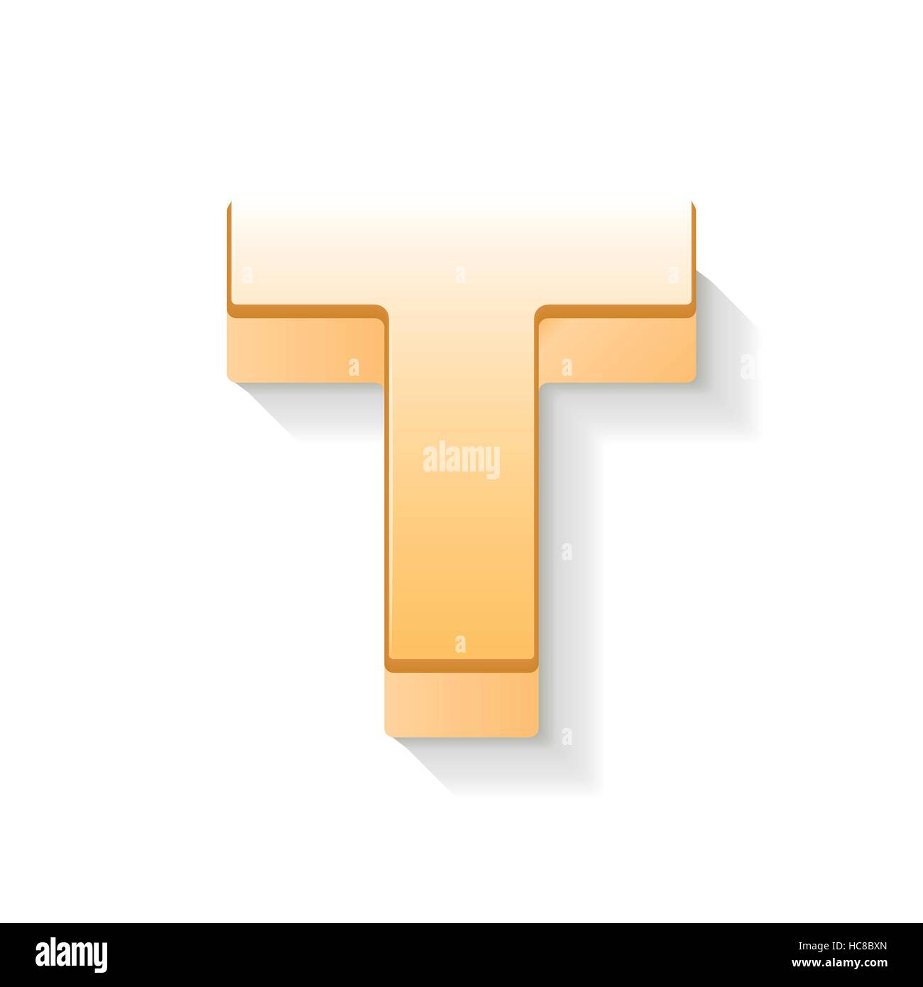 3d golden letter T isolated white background Stock Vector Image & Art ...