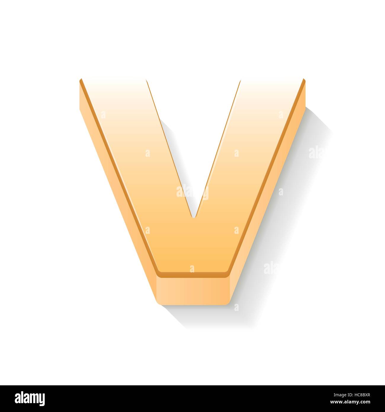 3d golden letter V isolated white background Stock Vector Image & Art ...