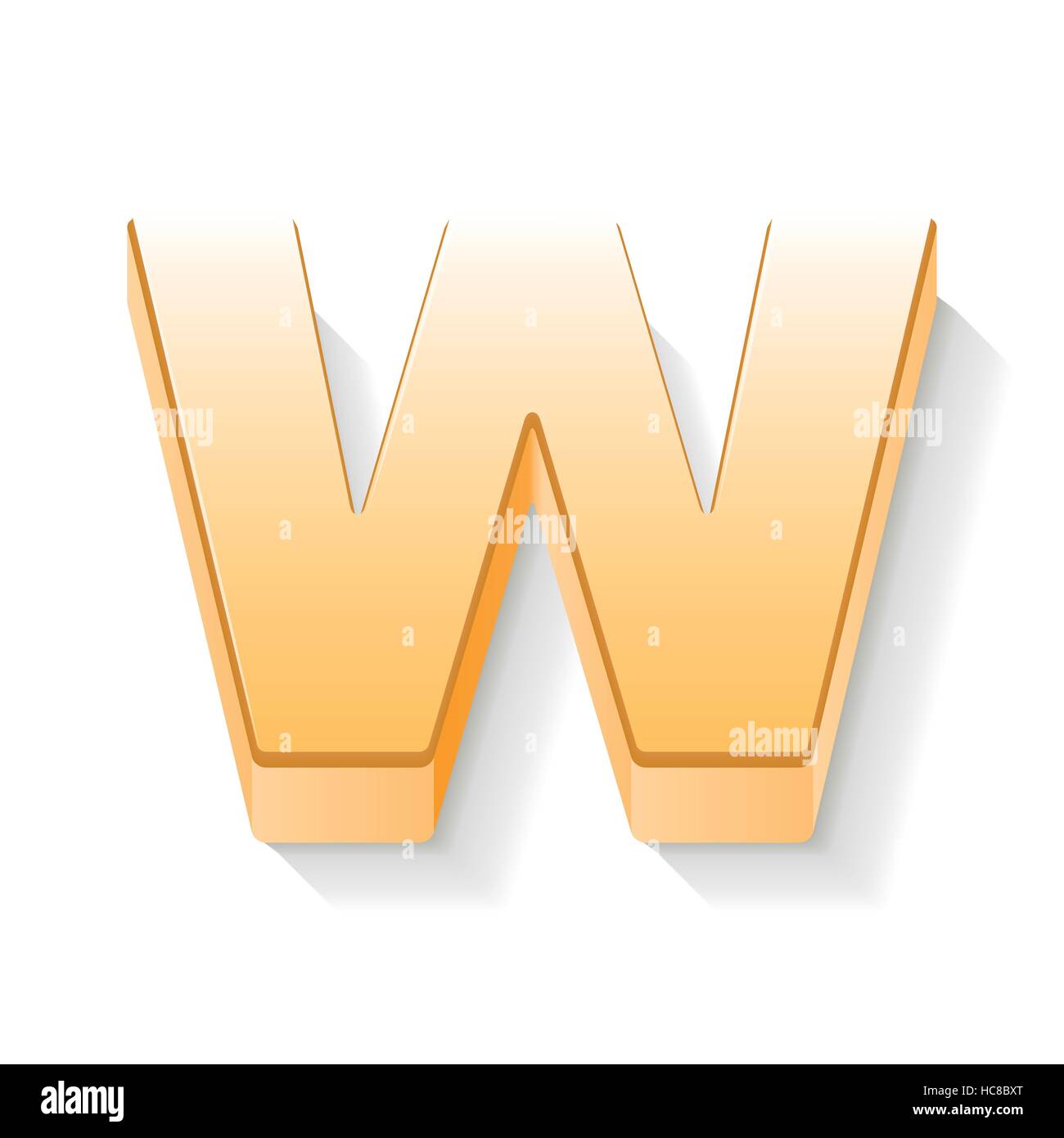 3d golden letter W isolated white background Stock Vector Image & Art ...