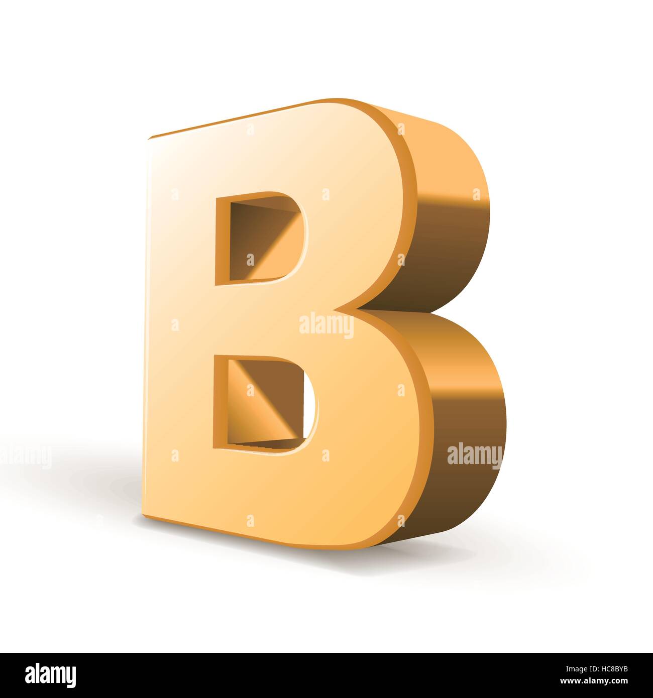 3d golden letter B isolated white background Stock Vector Image & Art ...
