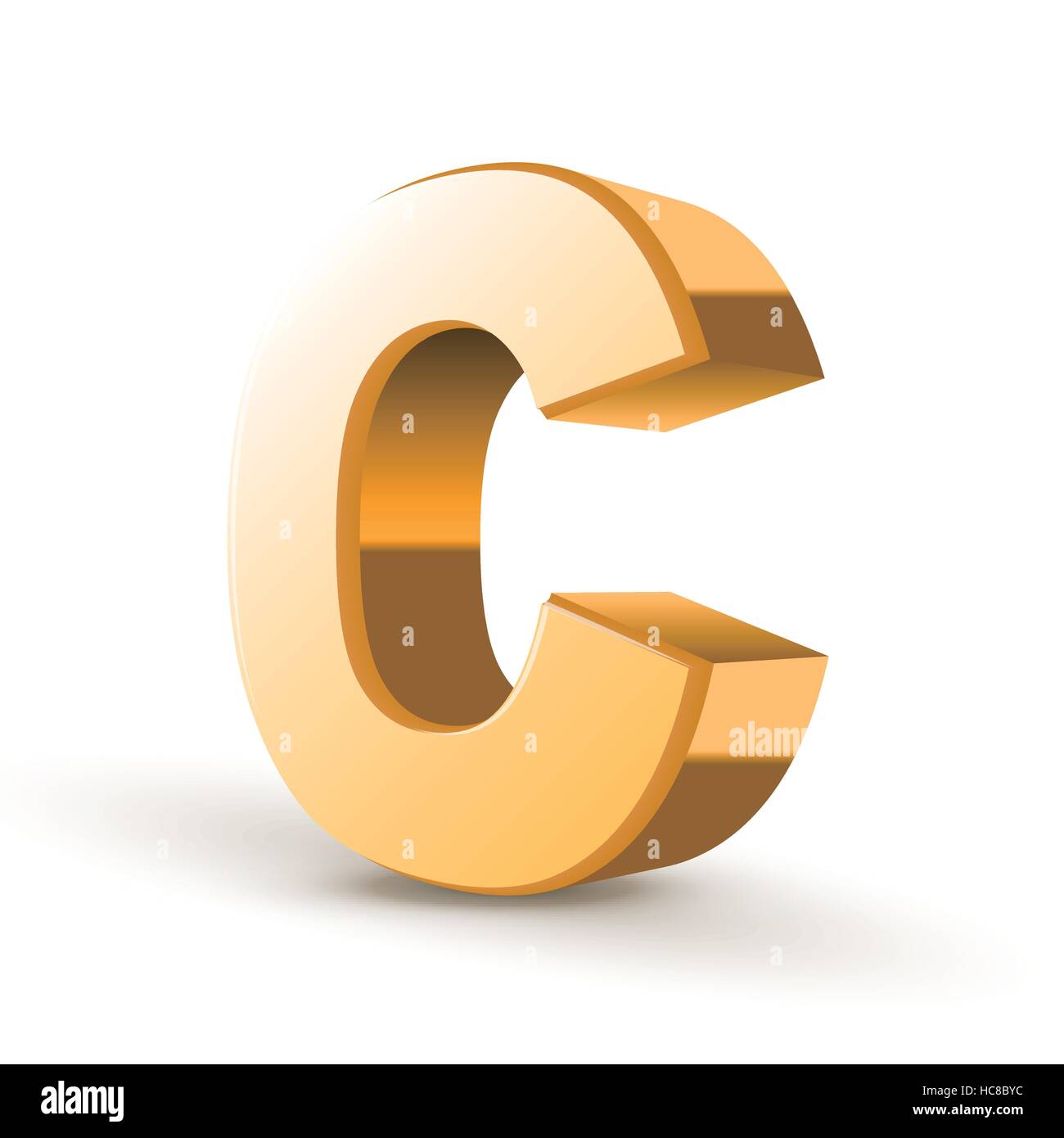 3d golden letter C isolated white background Stock Vector Image & Art ...