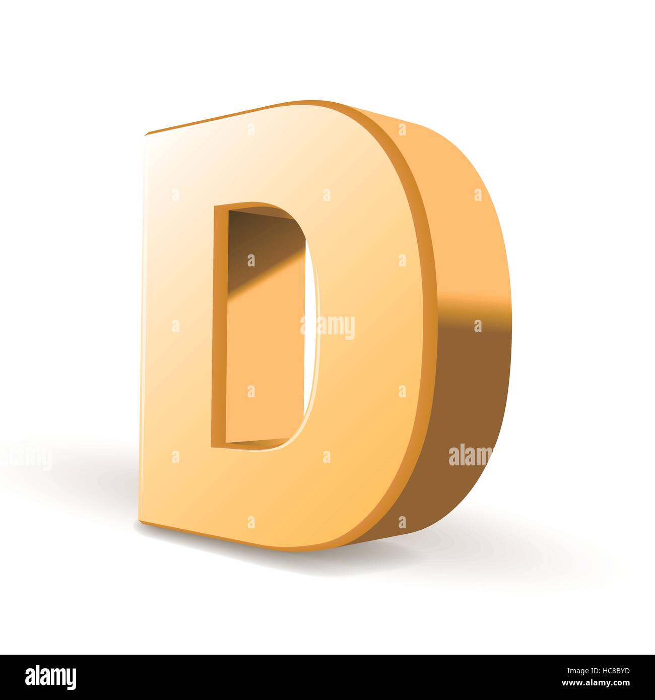 3d golden letter D isolated white background Stock Vector Image & Art ...