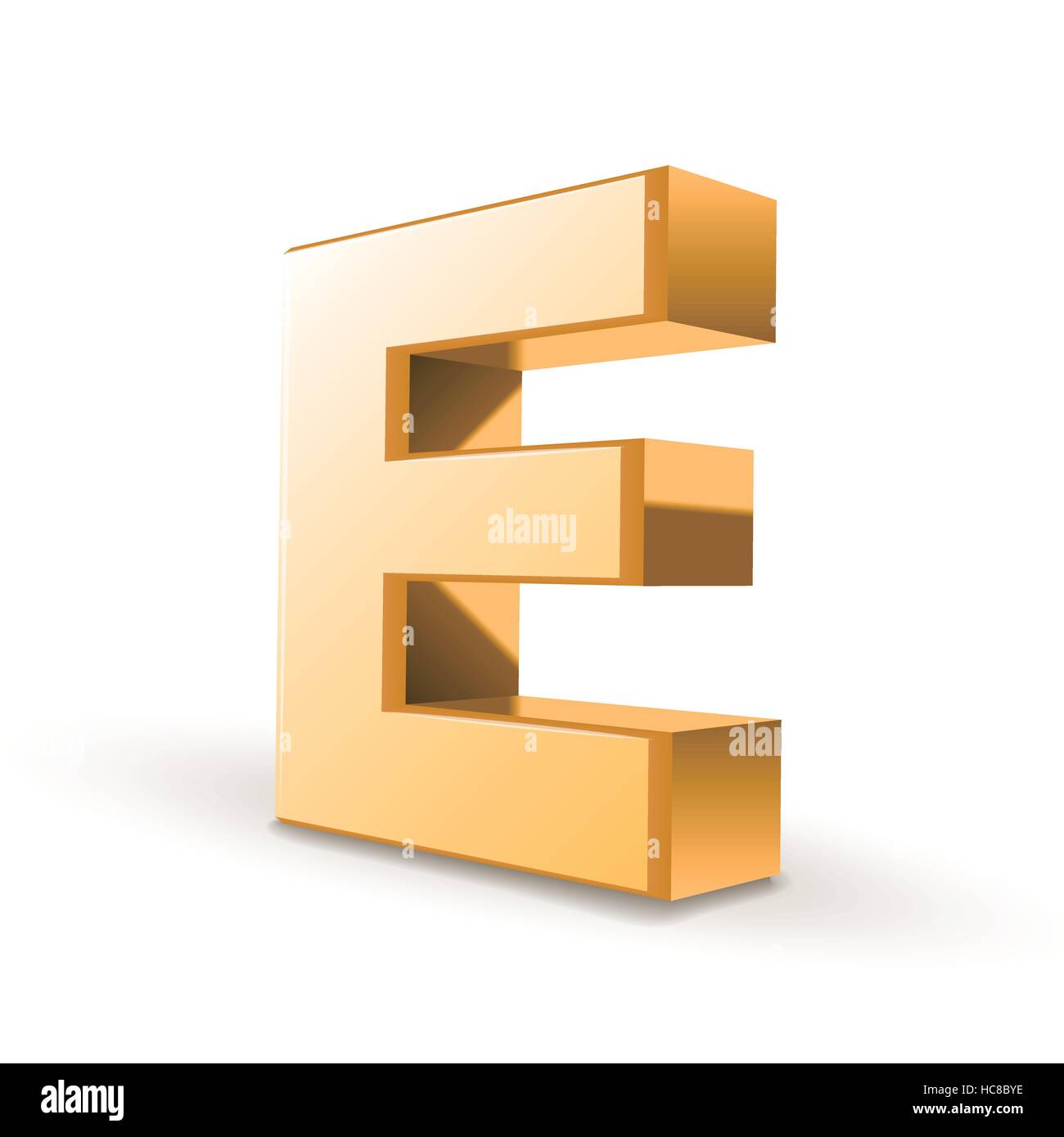 3d golden letter E isolated white background Stock Vector Image & Art ...