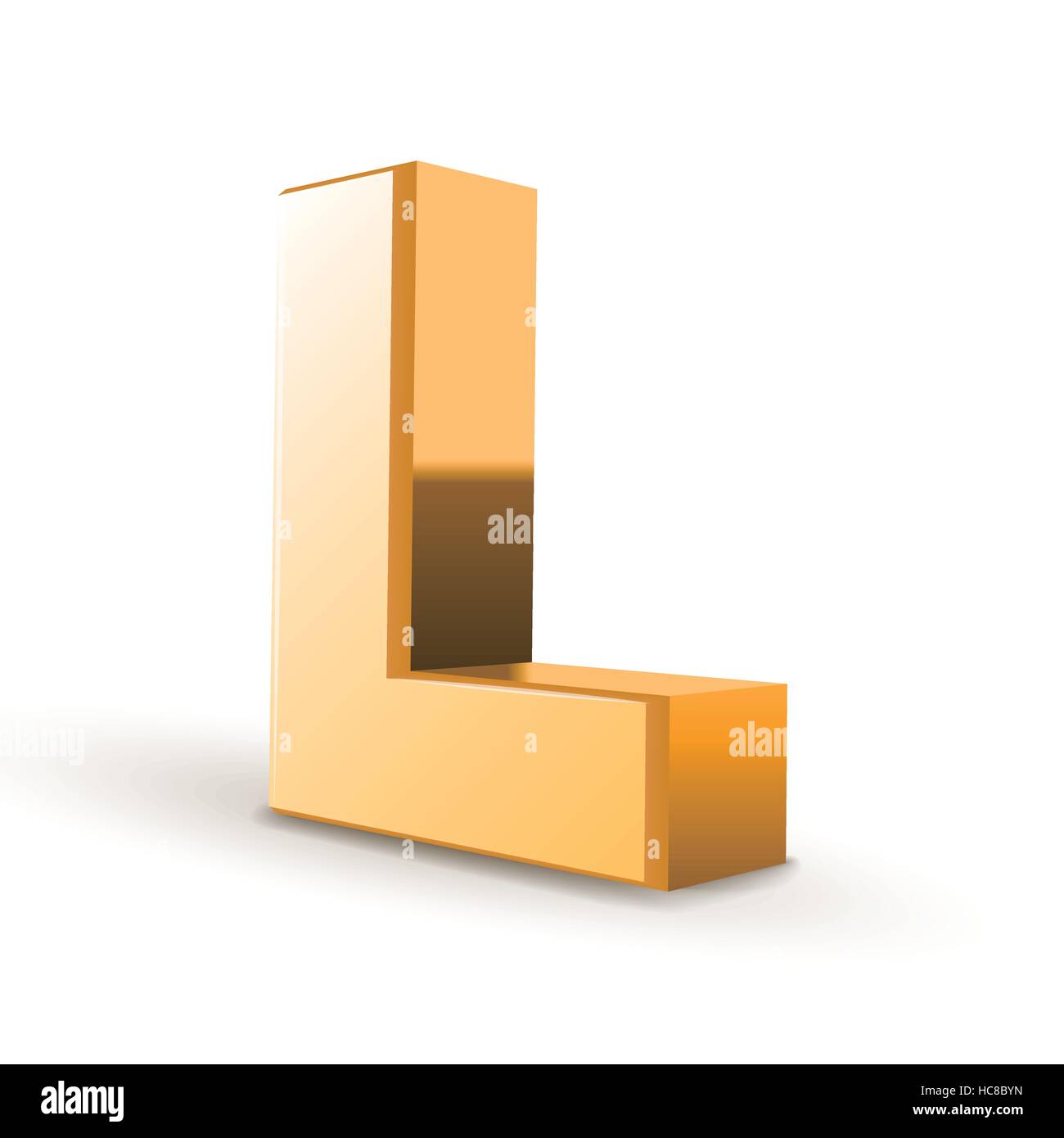 3d golden letter L isolated white background Stock Vector Image & Art ...