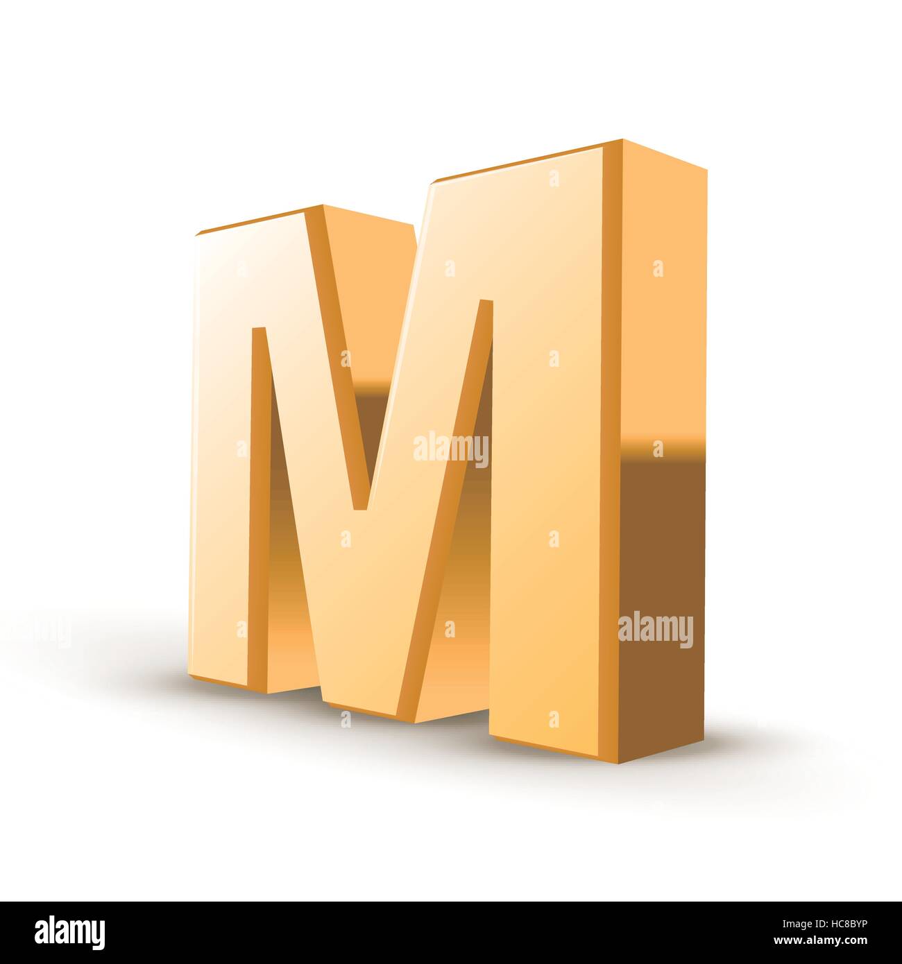 3d golden letter M isolated white background Stock Vector Image & Art ...