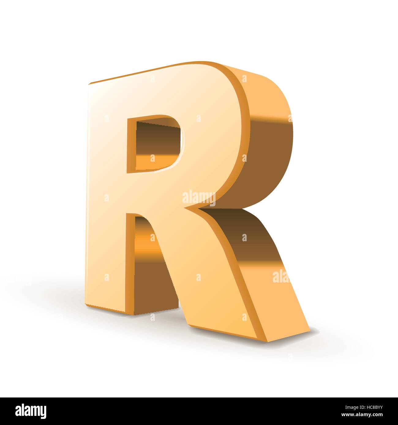 3d golden letter R isolated white background Stock Vector Image & Art ...