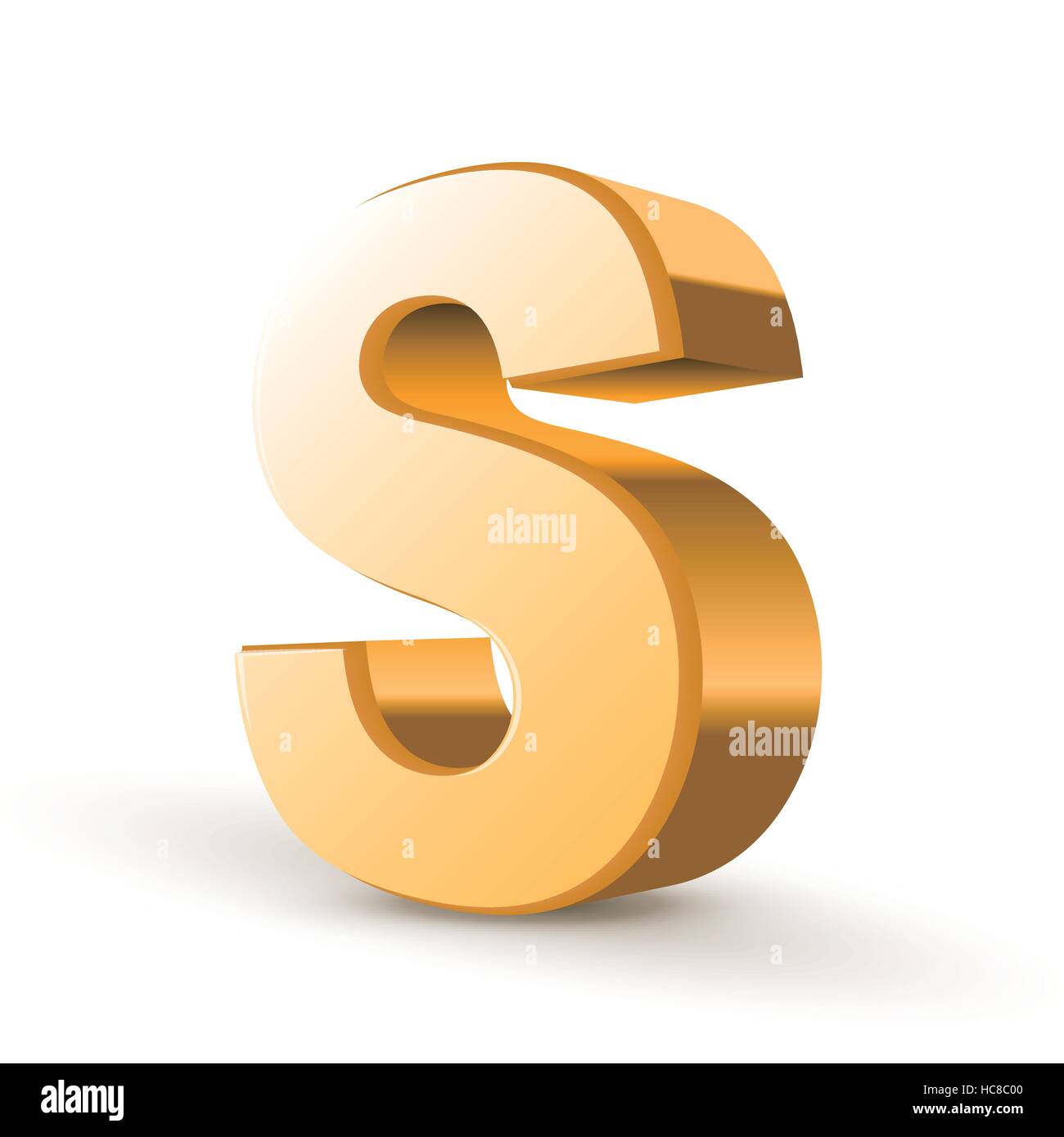 3d golden letter S isolated white background Stock Vector Image & Art ...