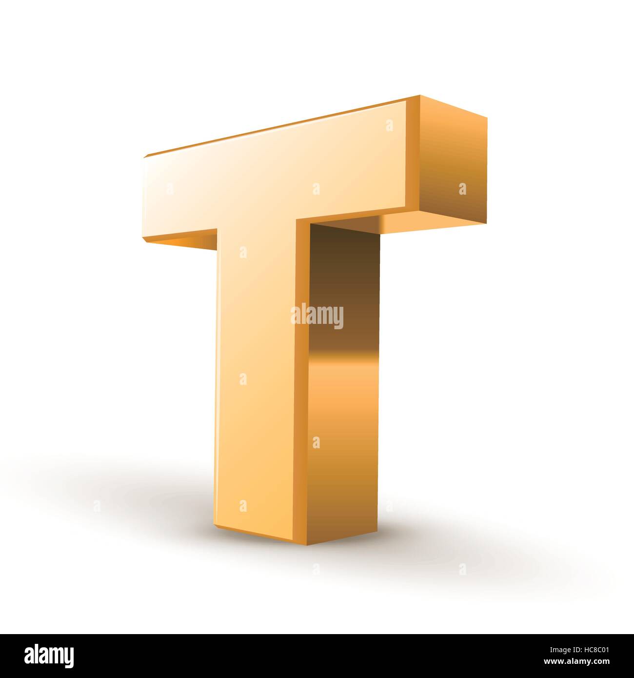 3d golden letter T isolated white background Stock Vector Image & Art ...