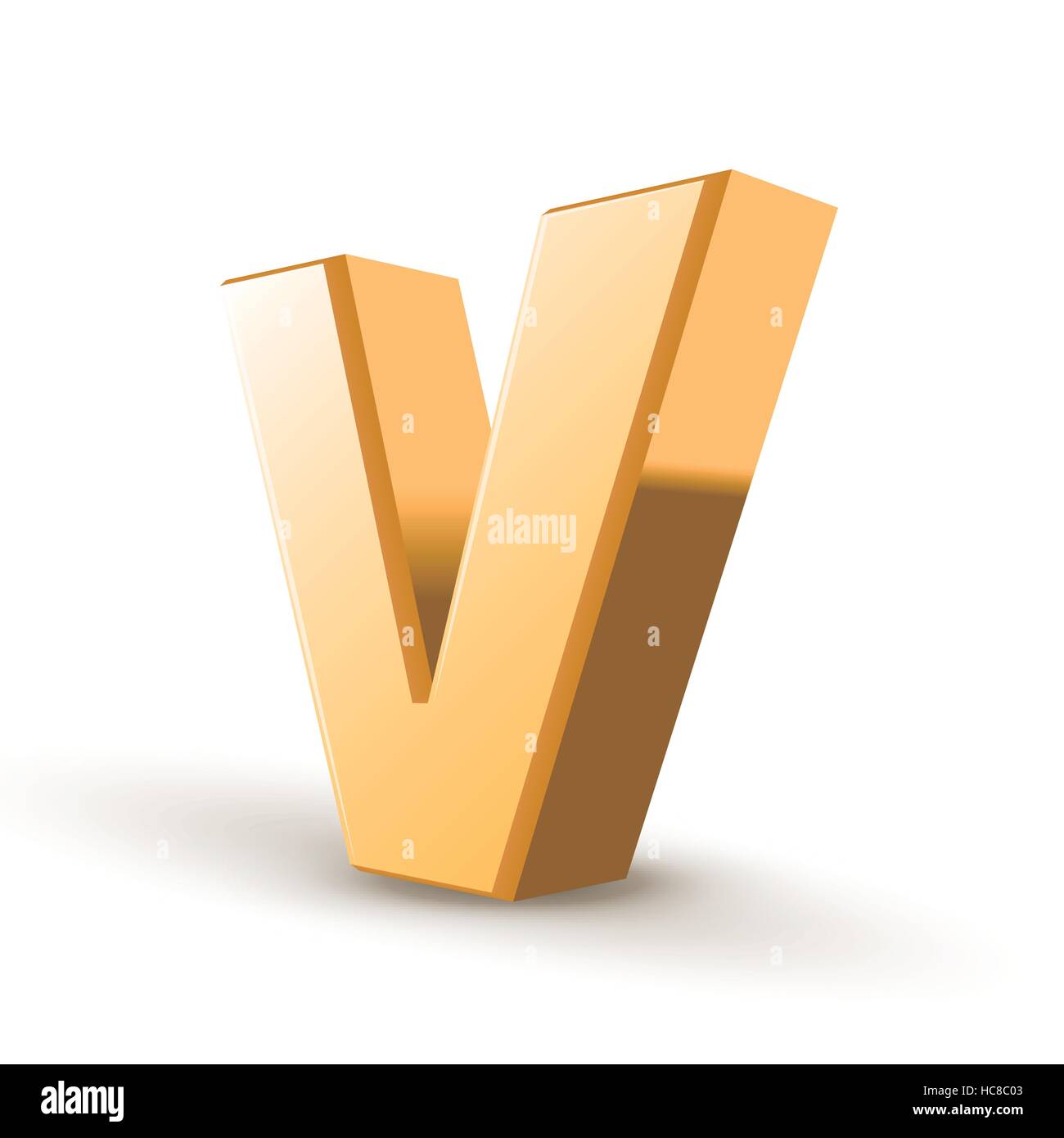3d golden letter V isolated white background Stock Vector Image & Art ...