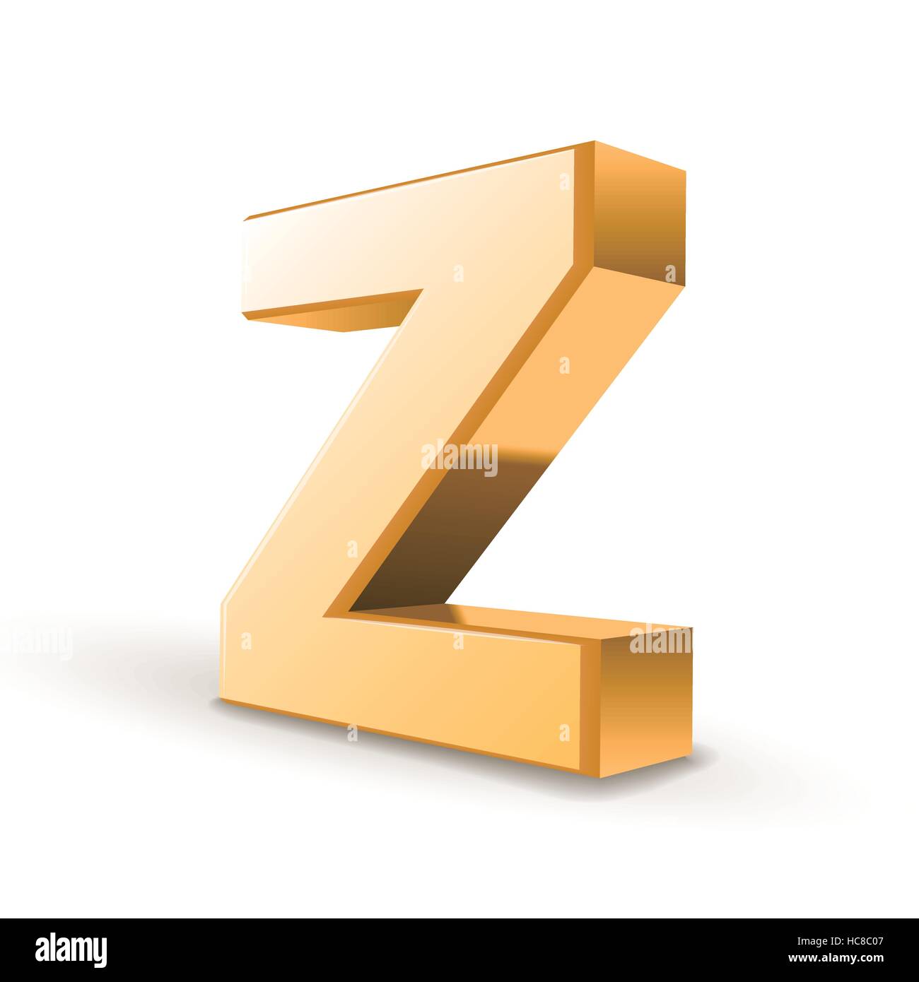 3d golden letter Z isolated white background Stock Vector Image & Art ...