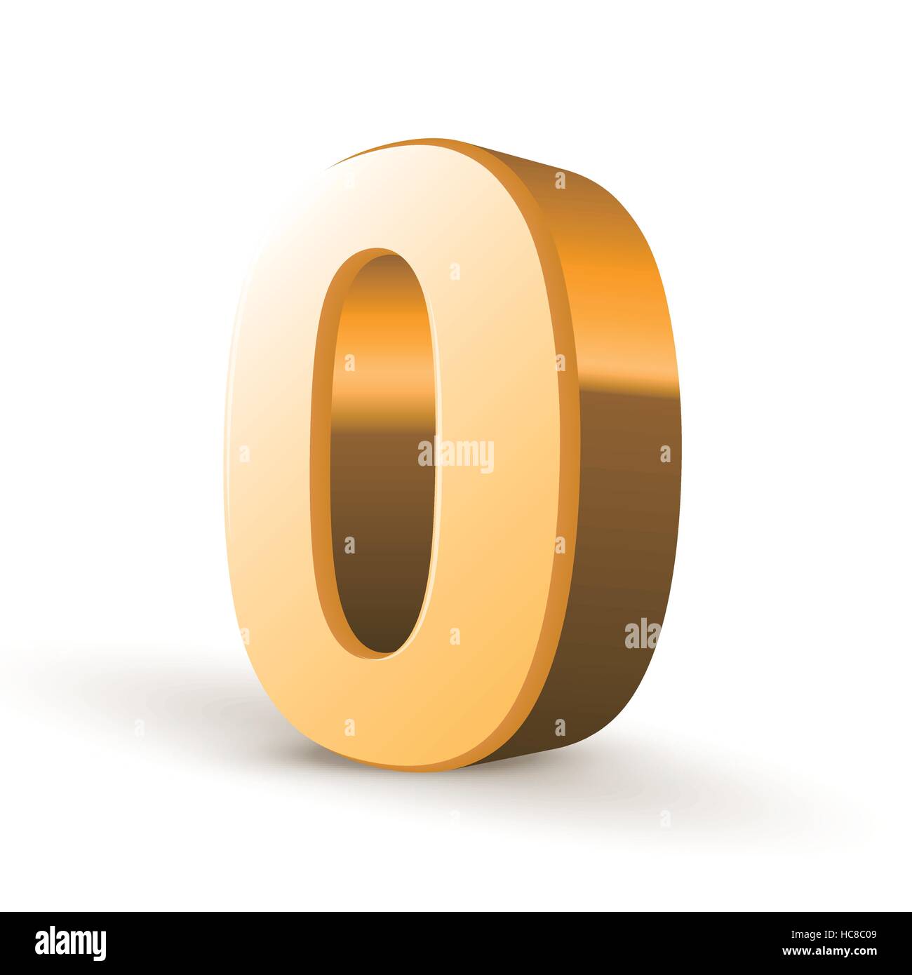 3d shiny golden number 0 on white background Stock Vector Image & Art ...