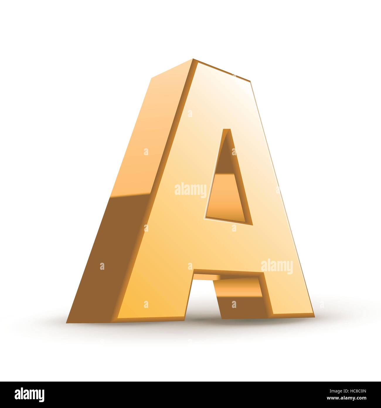 3d golden letter A isolated white background Stock Vector Image & Art ...