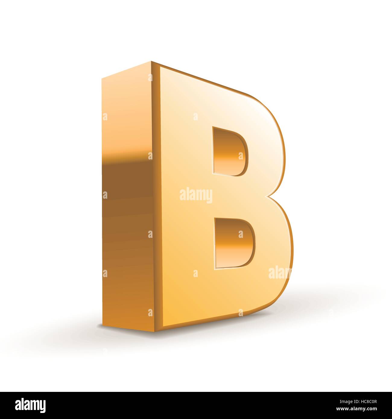 3d golden letter B isolated white background Stock Vector Image & Art ...