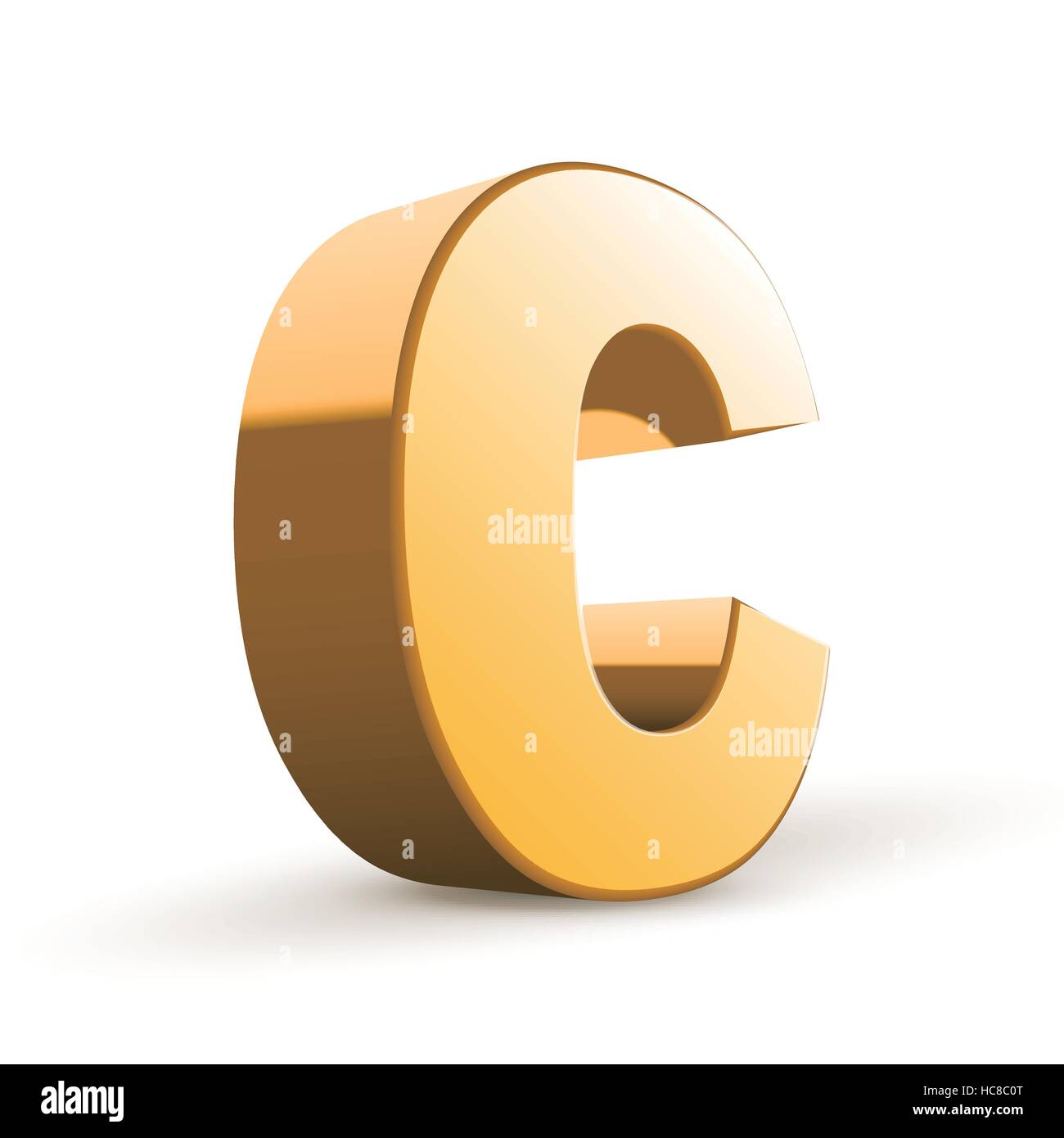 3d golden letter C isolated white background Stock Vector Image & Art ...