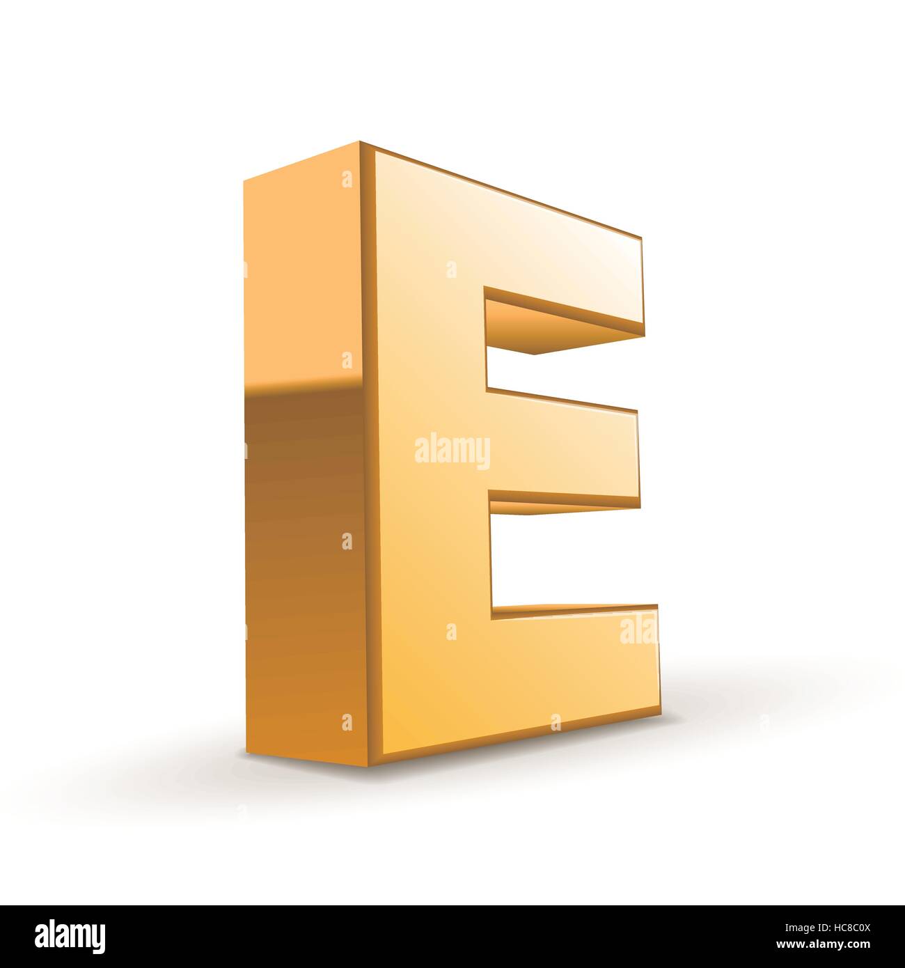 3d golden letter E isolated white background Stock Vector Image & Art ...
