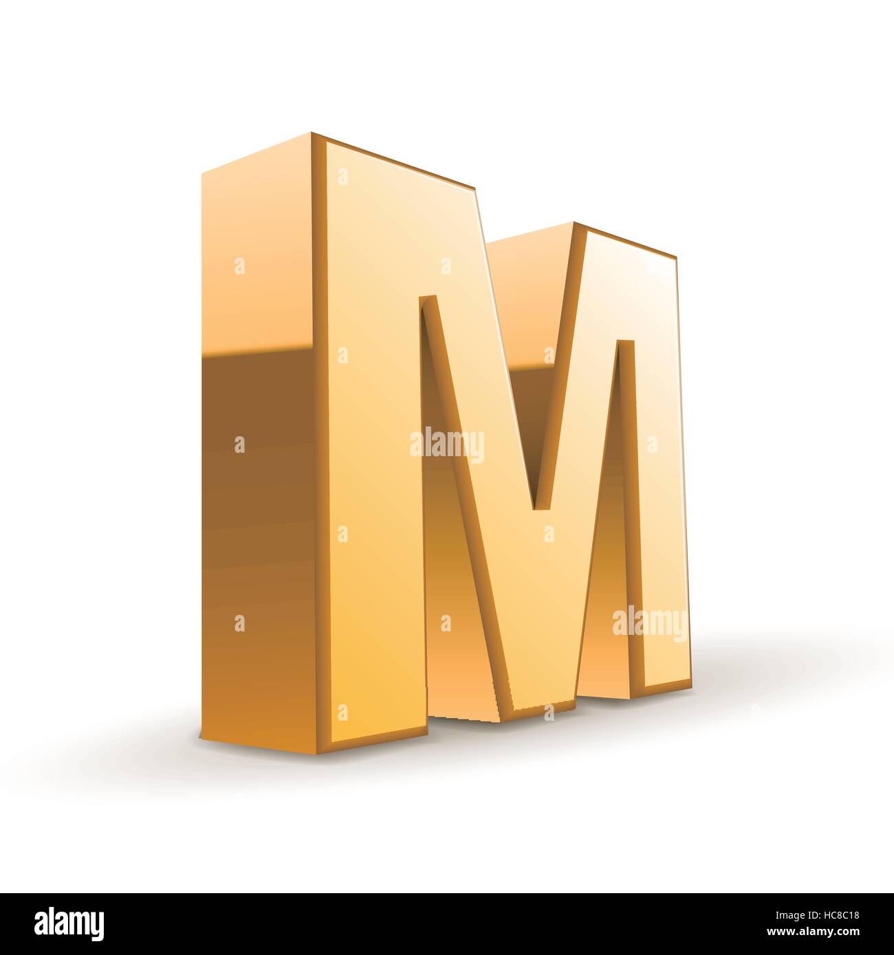 3d golden letter M isolated white background Stock Vector Image & Art ...