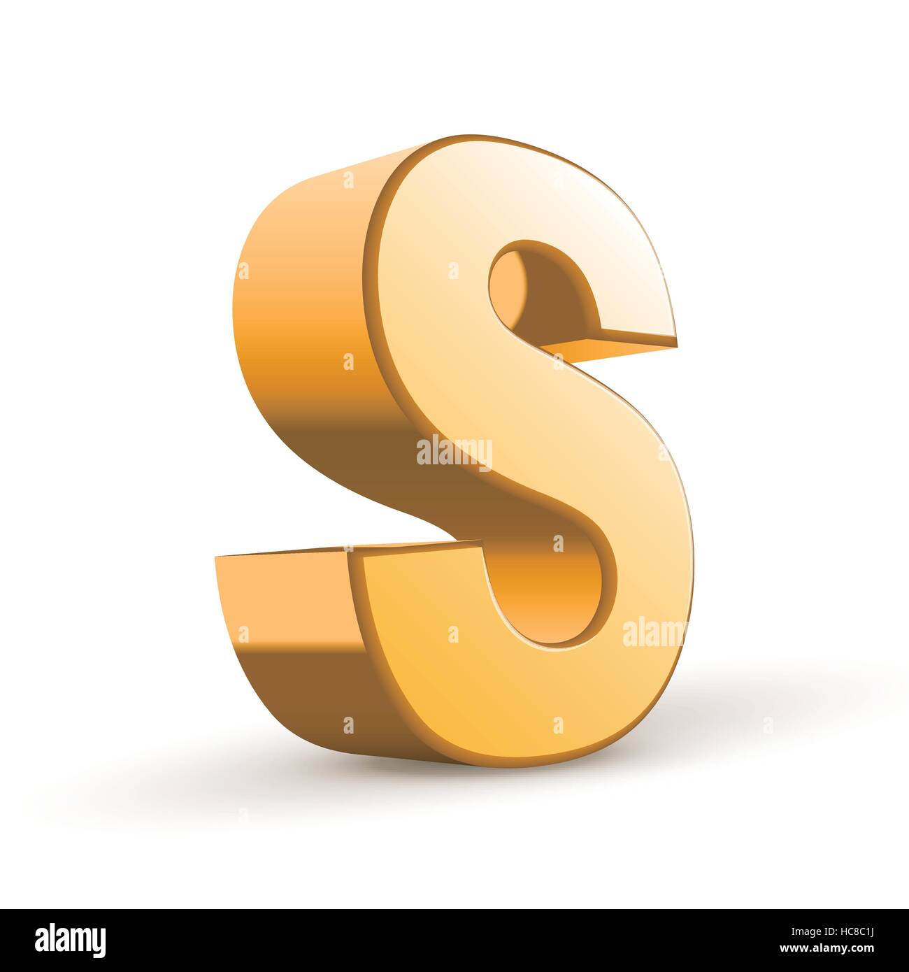 3d golden letter S isolated white background Stock Vector Image & Art ...