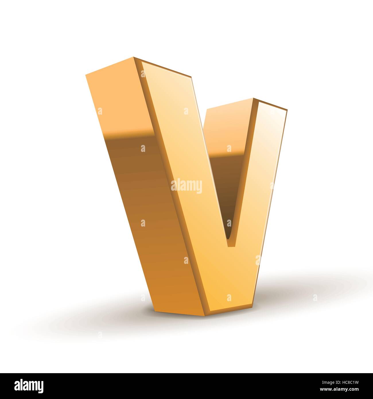 3d golden letter V isolated white background Stock Vector Image & Art ...