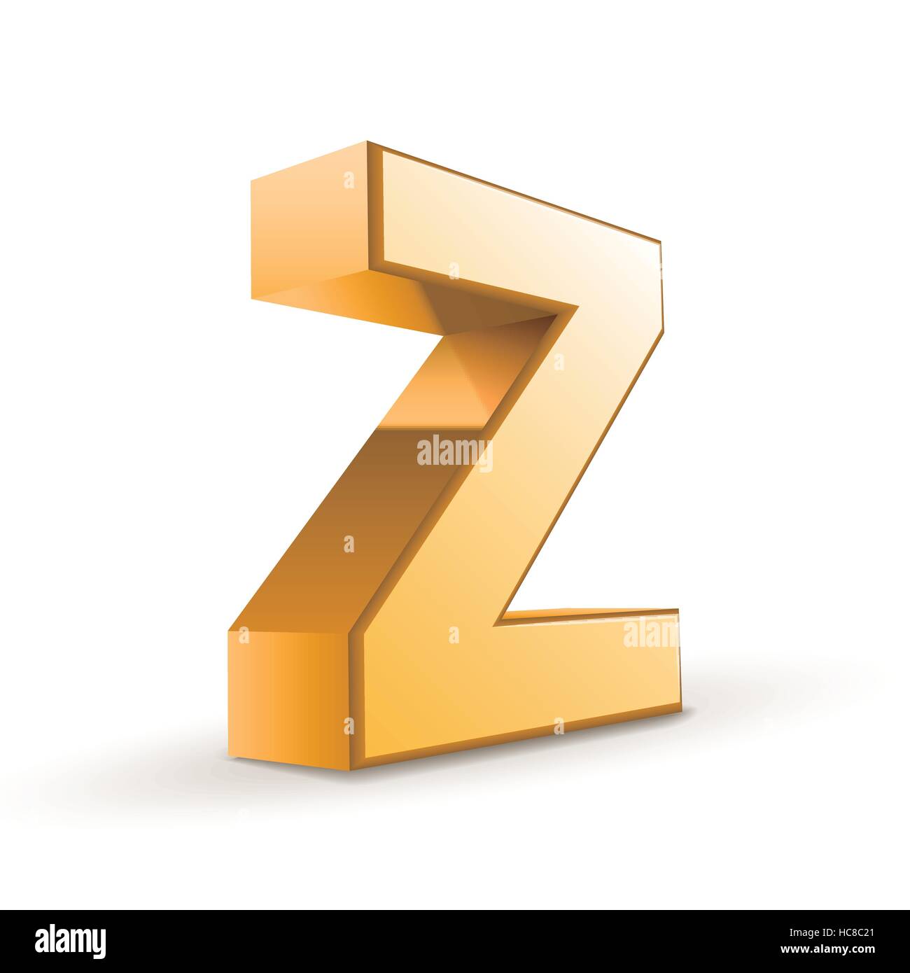 3d golden letter Z isolated white background Stock Vector Image & Art ...