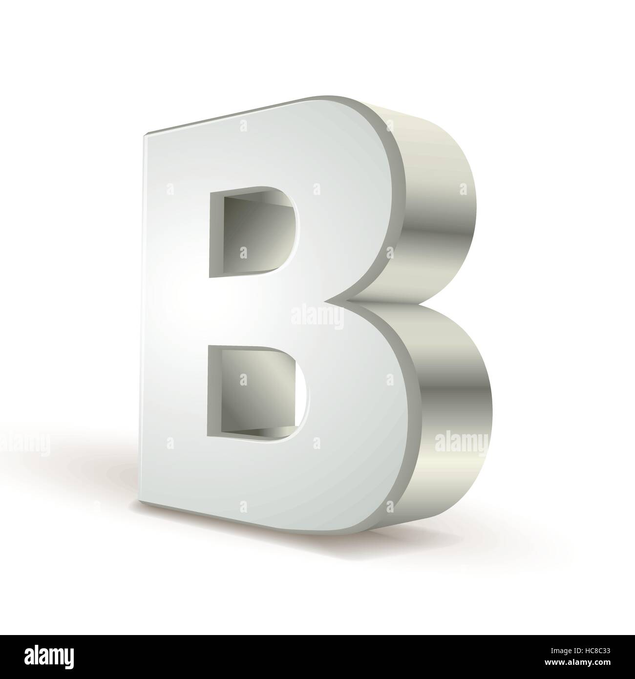 3d silver letter B isolated white background Stock Vector Image & Art ...