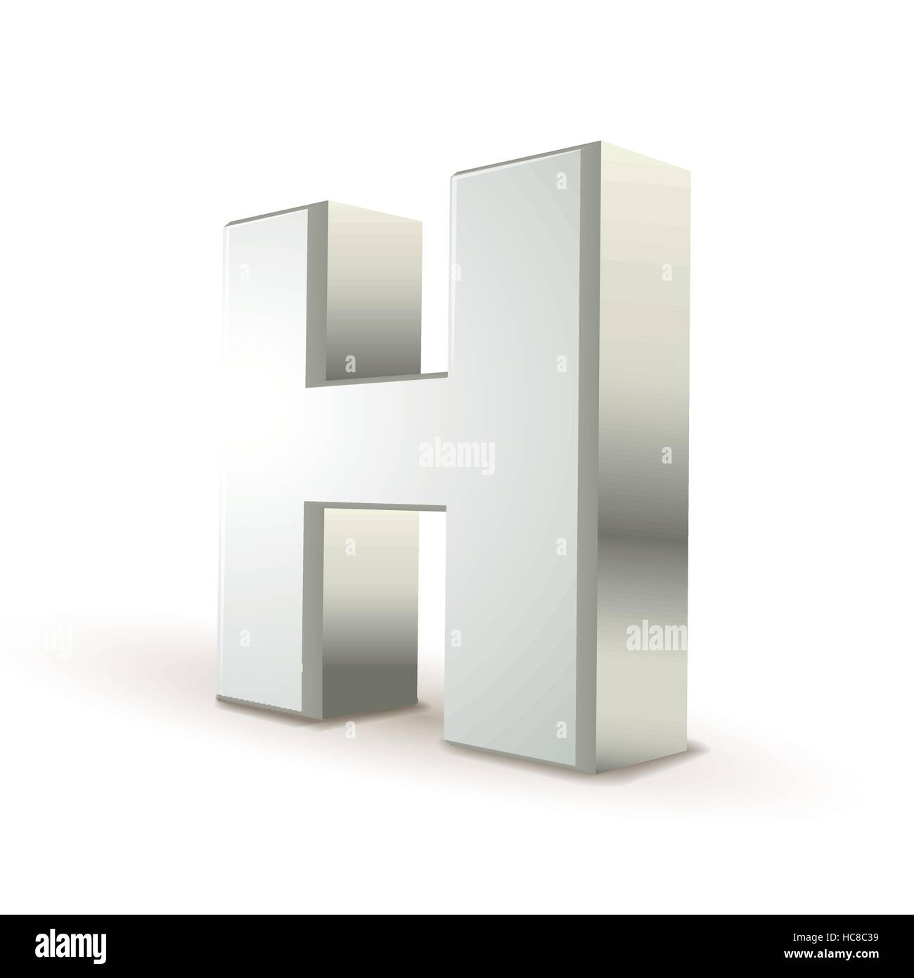 3d silver letter H isolated white background Stock Vector Image & Art ...