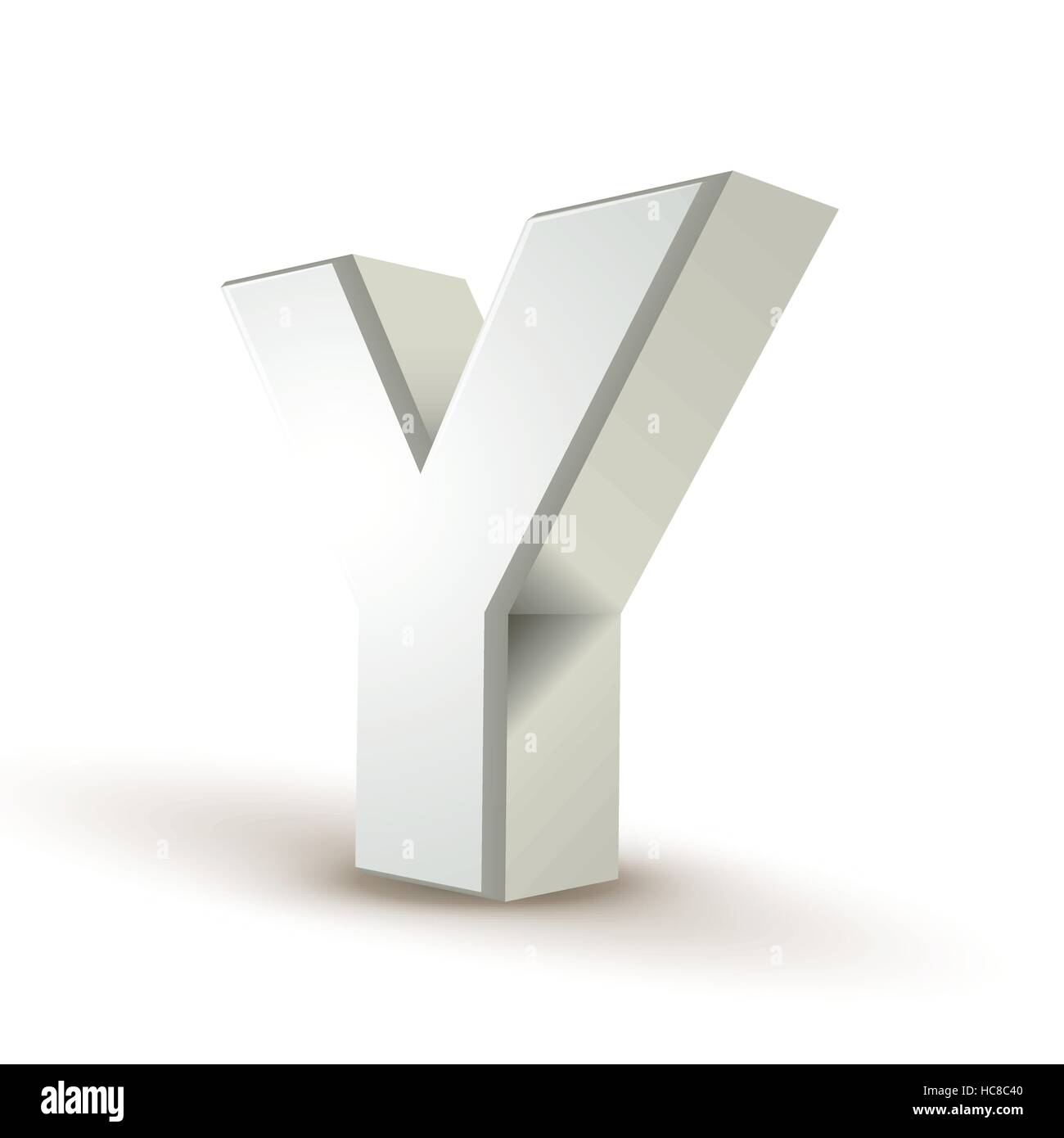 3d Silver Letter Y Isolated White Background Stock Vector Image & Art 