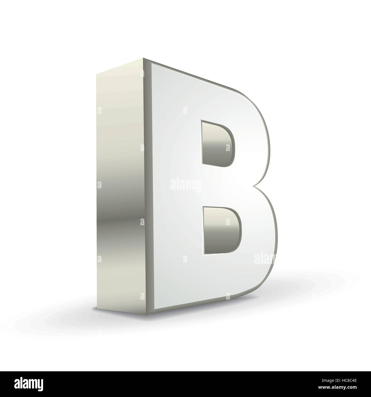 3d silver letter B isolated white background Stock Vector Image & Art ...