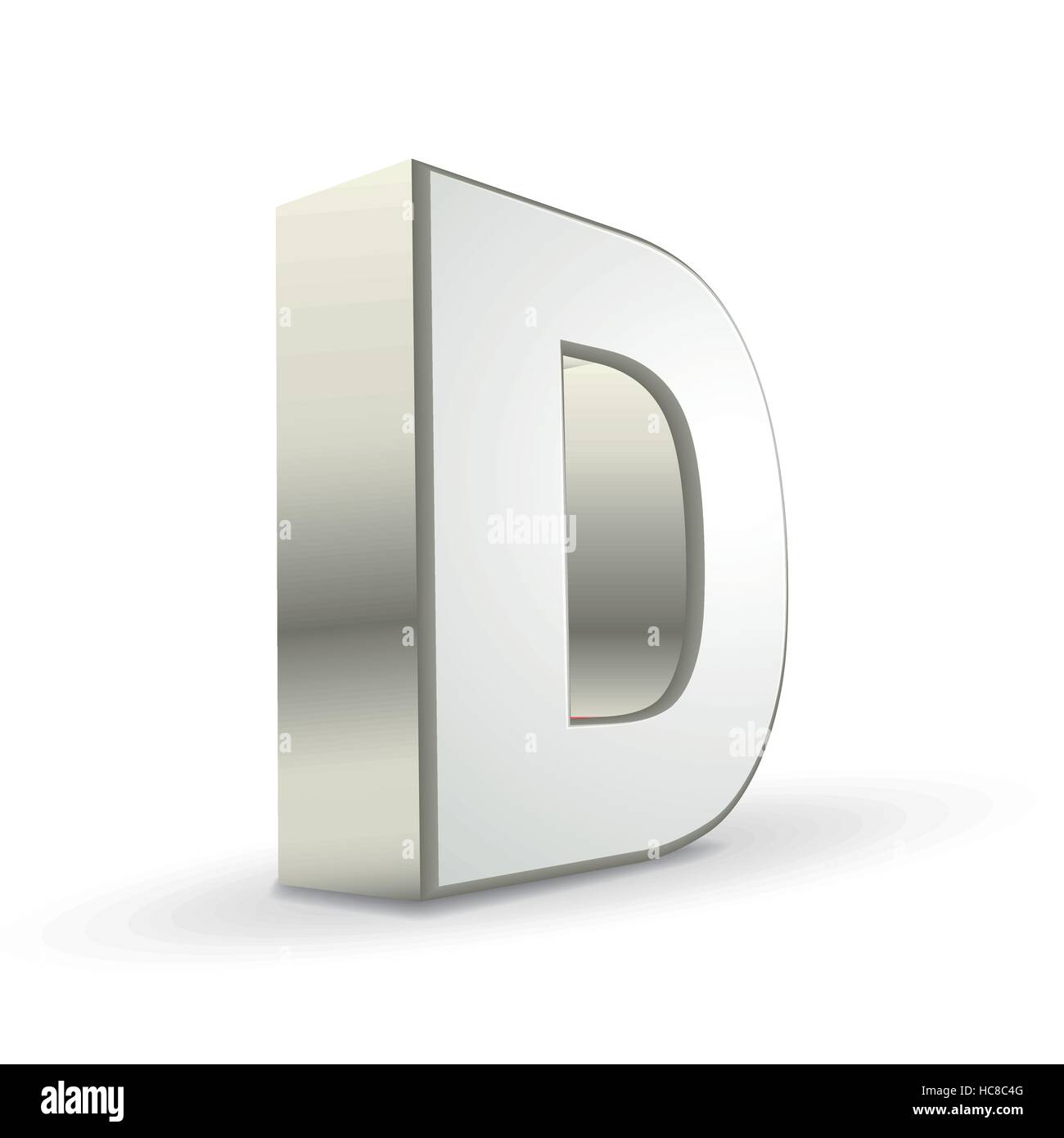 3d silver letter D isolated white background Stock Vector Image & Art ...
