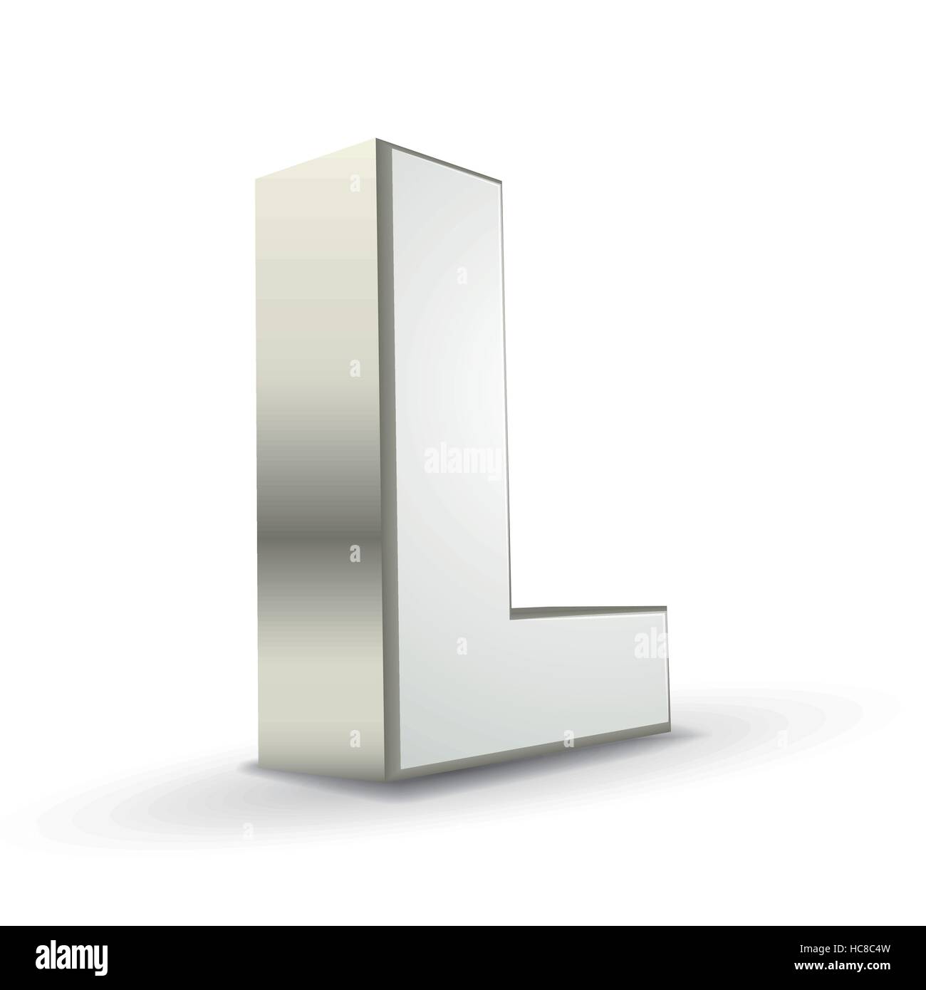 3d silver letter L isolated white background Stock Vector Image & Art ...