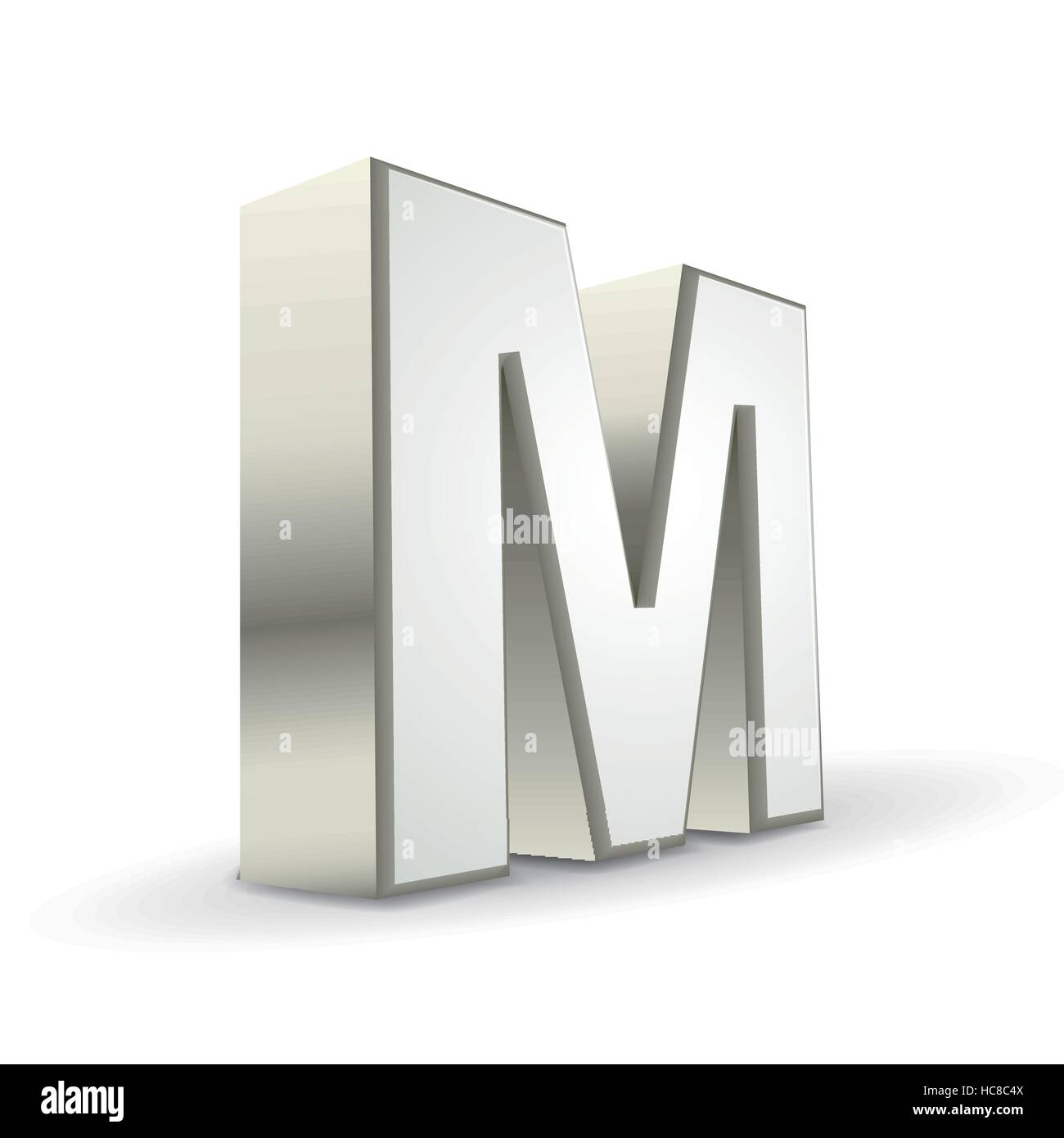 3d silver letter M isolated white background Stock Vector Image & Art ...