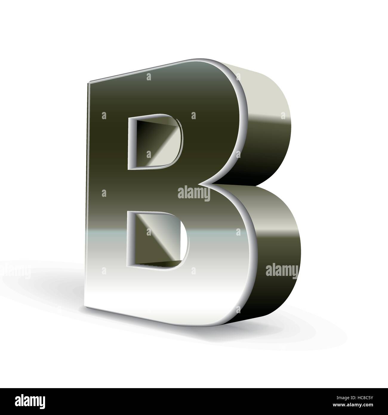 3d silver steel letter B isolated white background Stock Vector Image ...