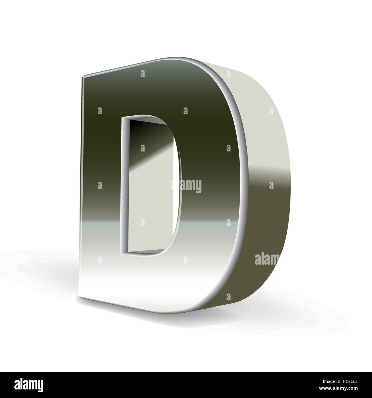 3d silver steel letter D isolated white background Stock Vector Image ...