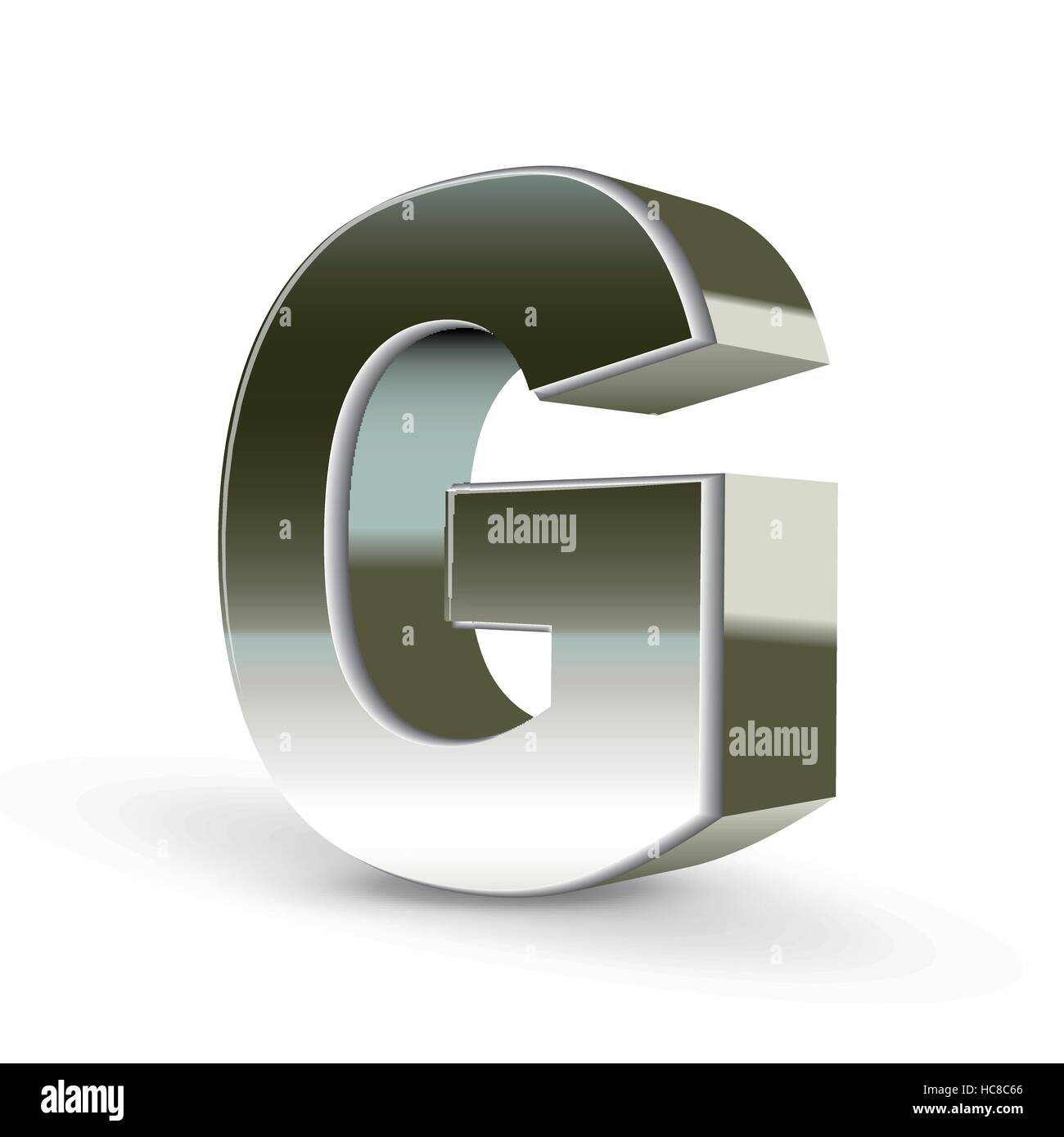 3d silver steel letter G isolated white background Stock Vector Image ...