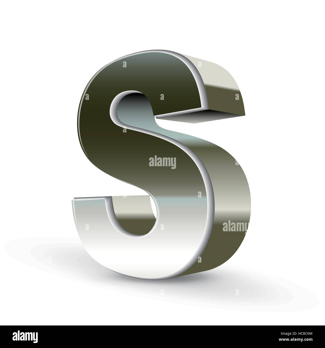 3d silver steel letter S isolated white background Stock Vector Image ...