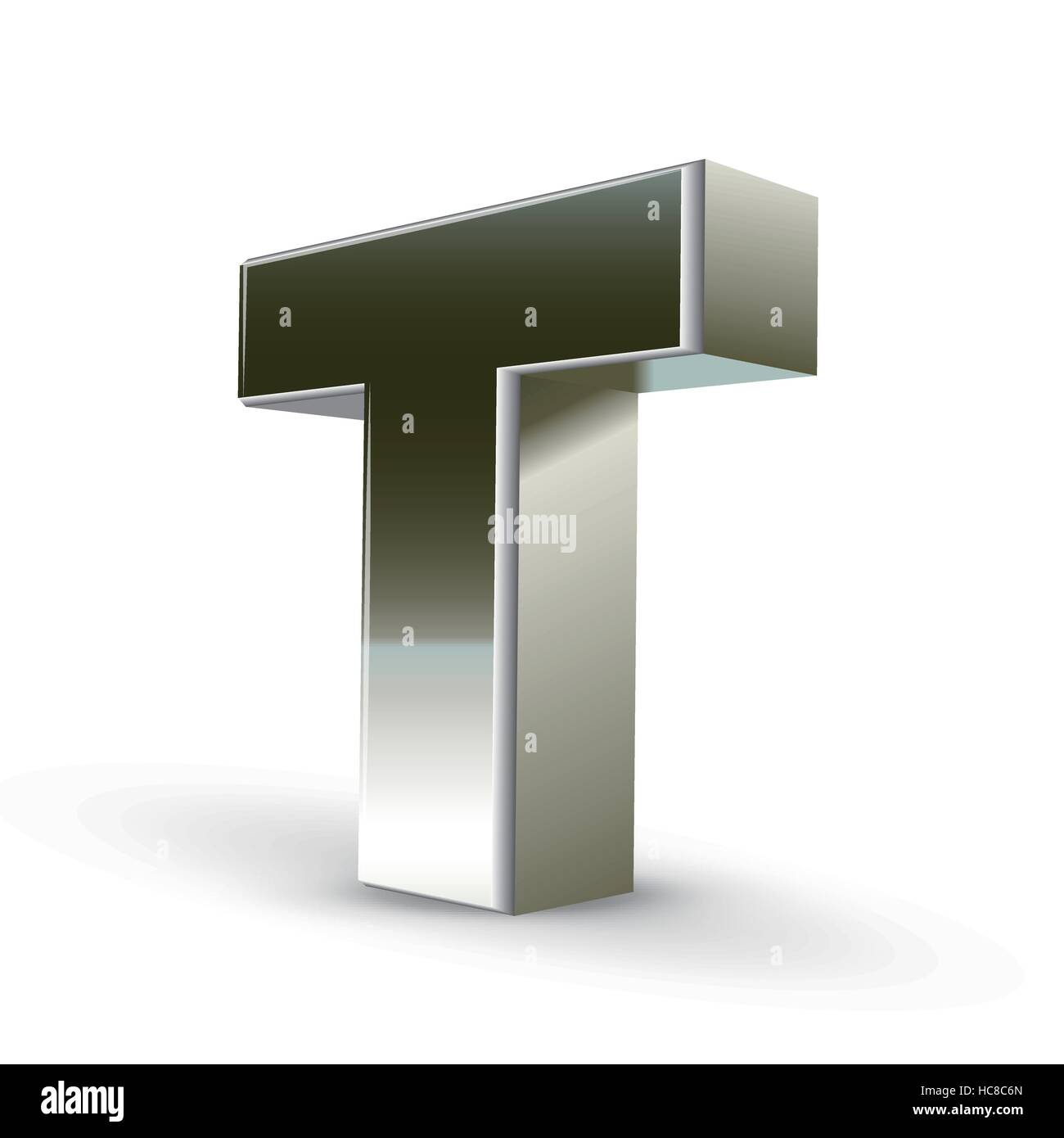 3d silver steel letter T isolated white background Stock Vector Image ...