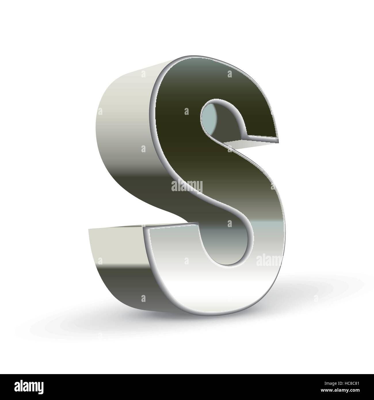 3d silver steel letter S isolated white background Stock Vector Image ...