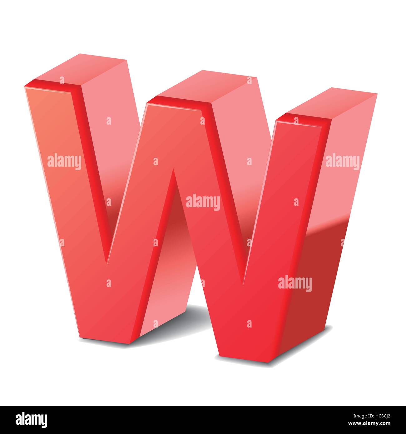 3d red letter W isolated on white background Stock Vector Image & Art ...