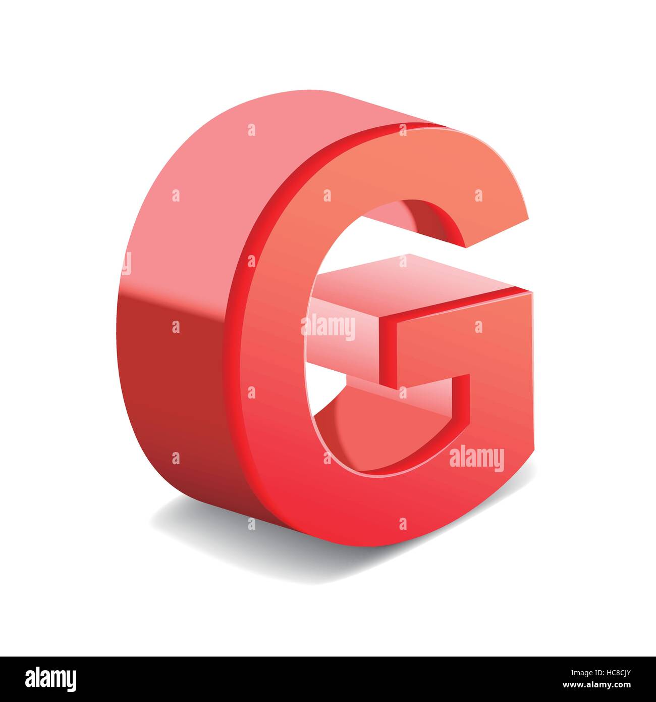 3d red letter G isolated on white background Stock Vector Image & Art ...