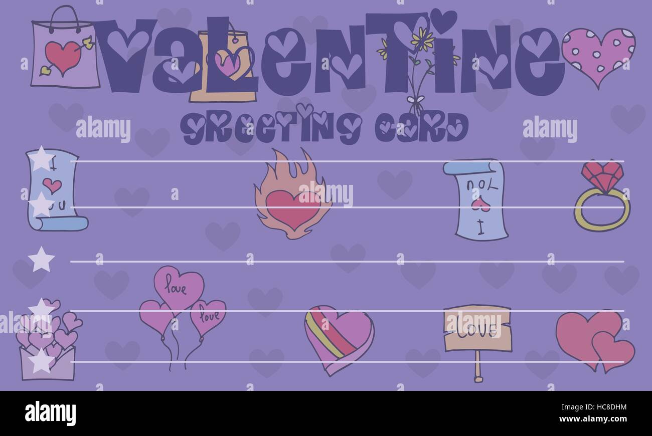 Greeting card valentine collection stock Stock Vector Image & Art - Alamy