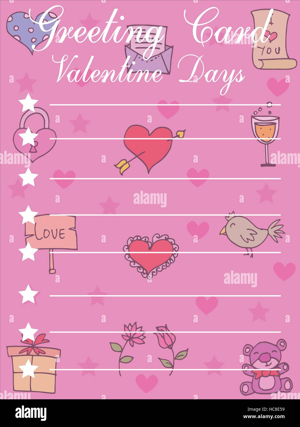 Illustration of greeting card valentine Stock Vector Image & Art - Alamy