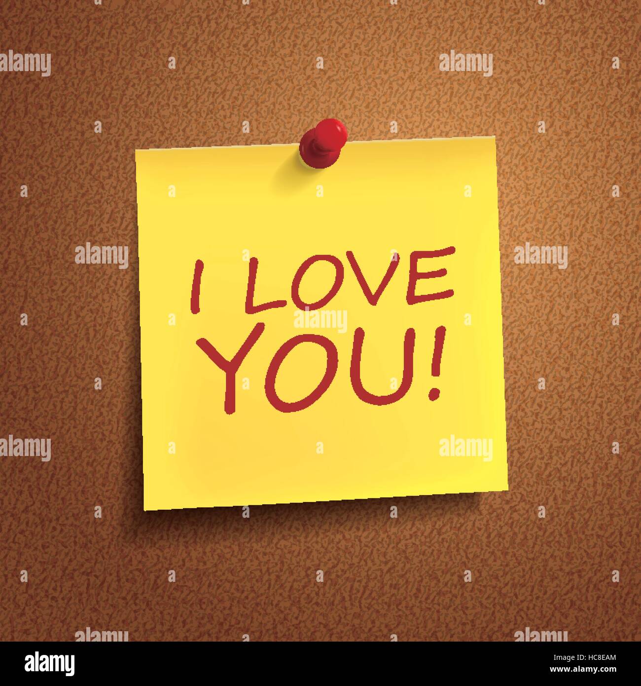 I love you words on post-it over brown background Stock Vector Image ...