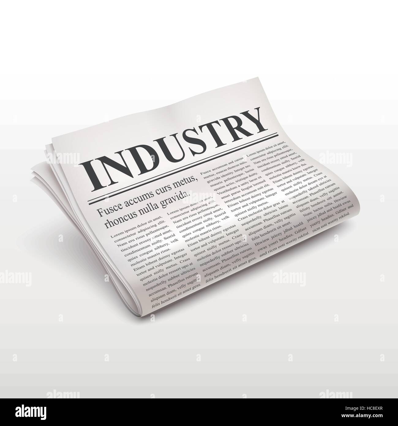 industry word on newspaper over white background Stock Vector Image