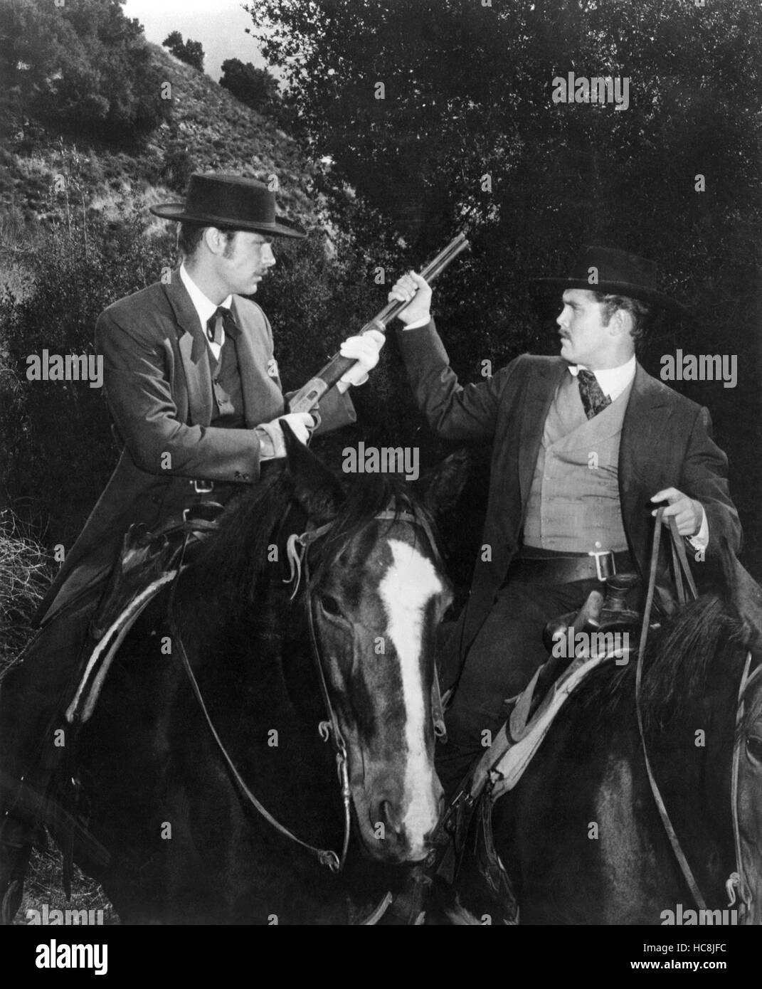 THE TRUE STORY OF JESSE JAMES, from left: Robert Wagner, Jeffrey Hunter ...