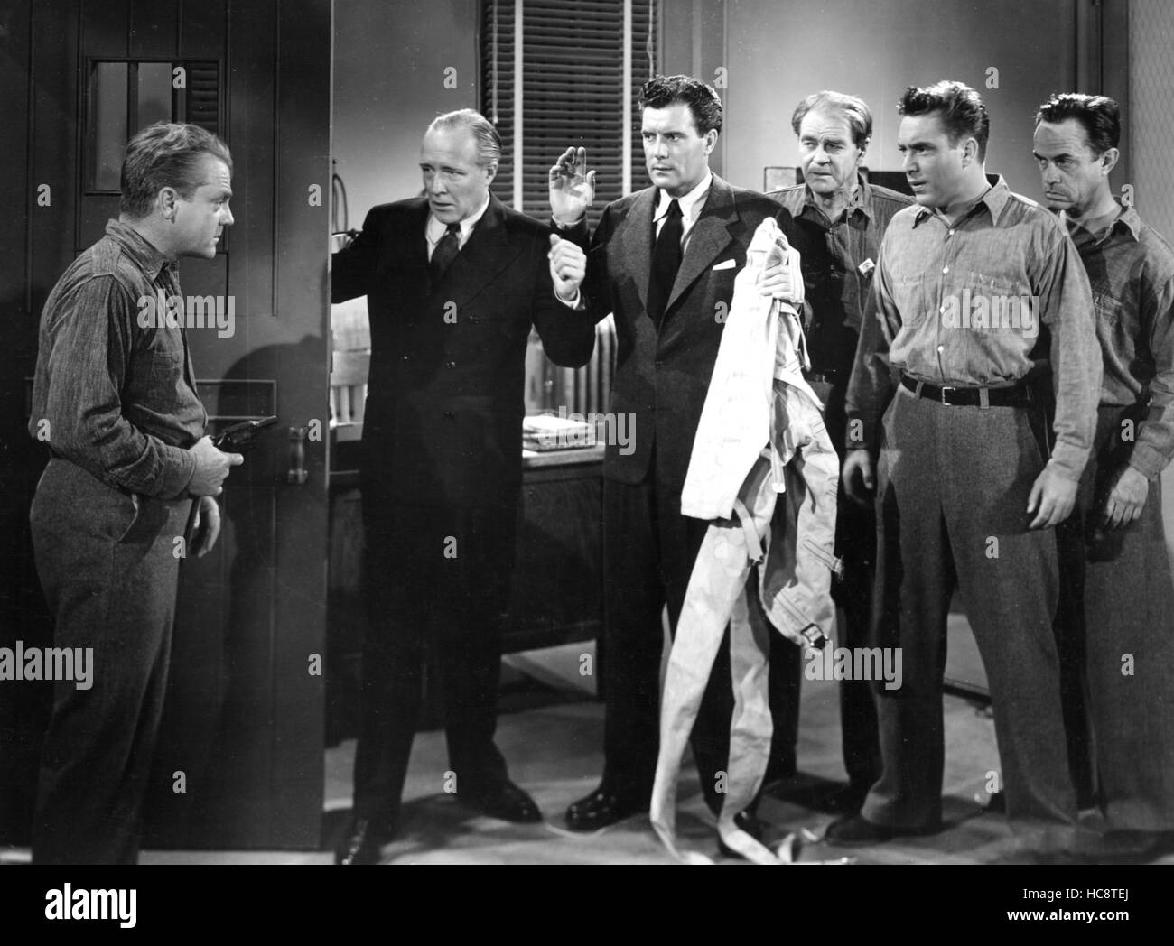 WHITE HEAT, James Cagney, Grandon Rhodes, John McGuire, G. Pat Collins, Edmond O'Brien, Paul Guilfoyle, 1949 Stock Photo