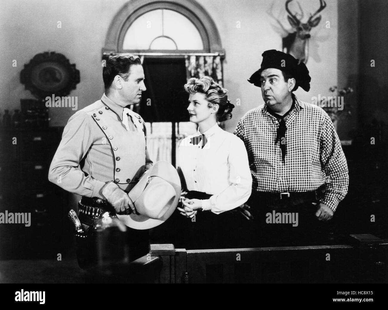 WINNING OF THE WEST, from left Gene Autry, Gail Davis, Smiley
