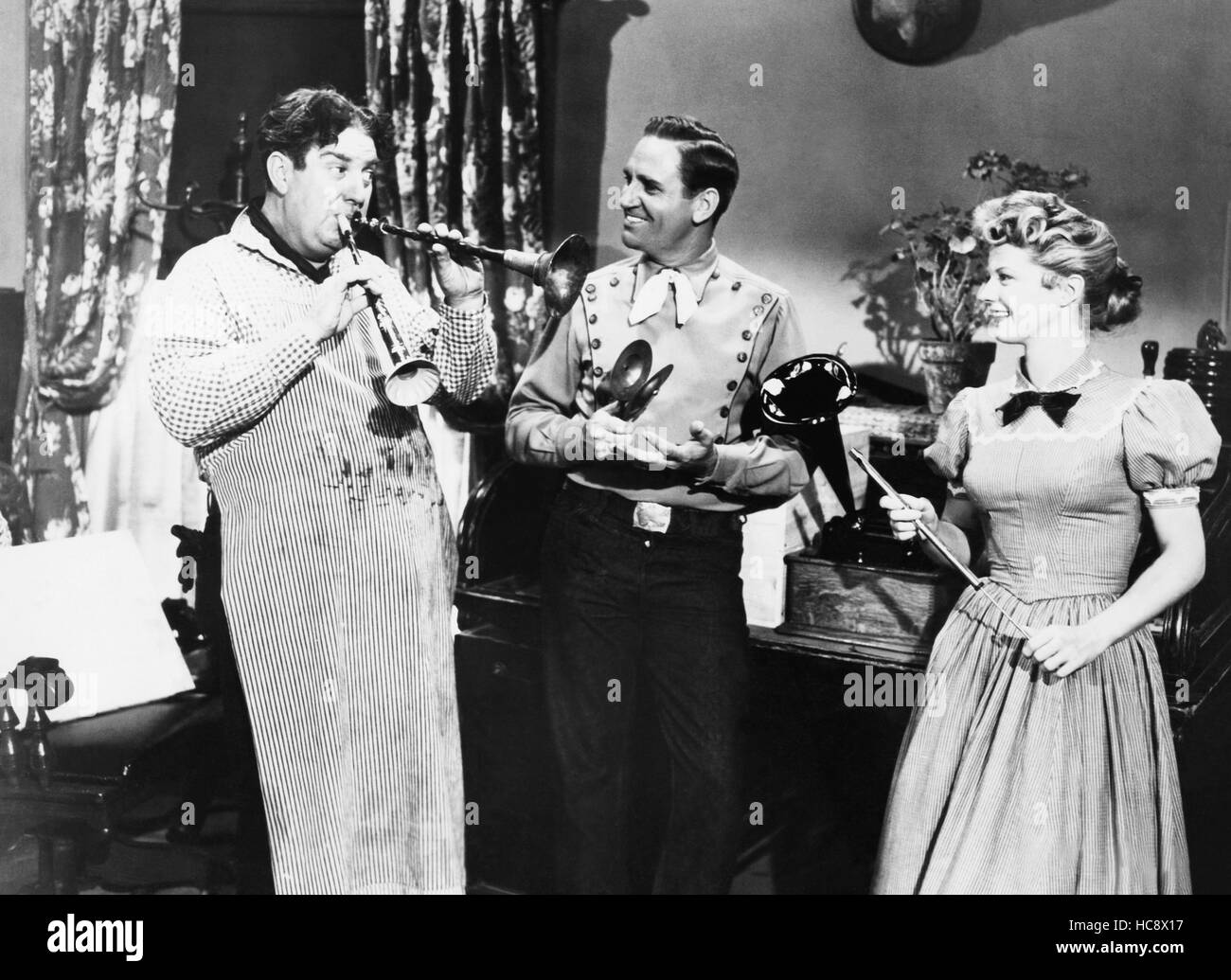 WINNING OF THE WEST, from left Smiley Gene Autry, Gail Davis