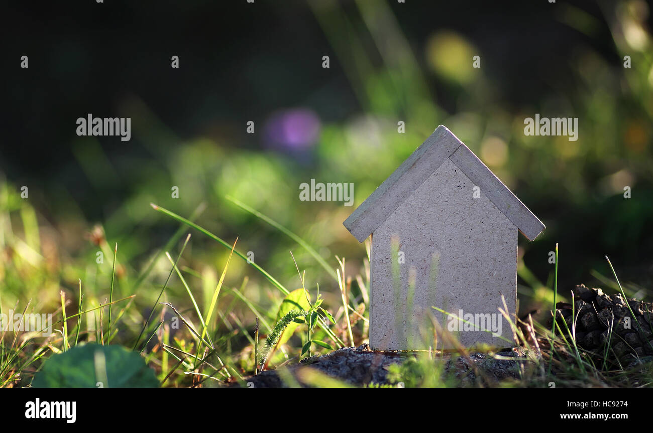 layout of the house on the grass Stock Photo