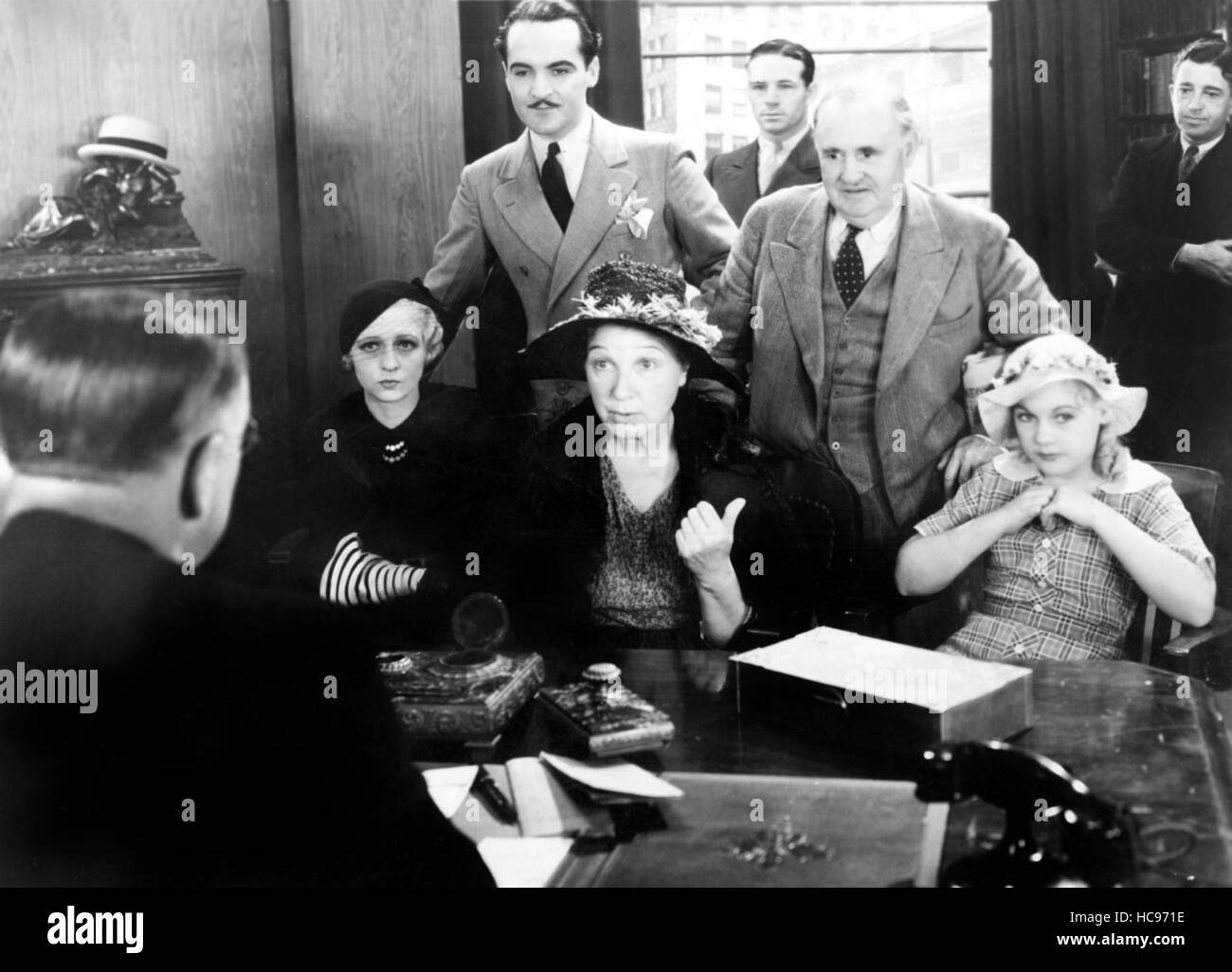 WOMEN WON'T TELL, seated l-r: Mae Busch, Sarah Padden, Gloria Shea, standing right: Otis Harlan, 1932 Stock Photo